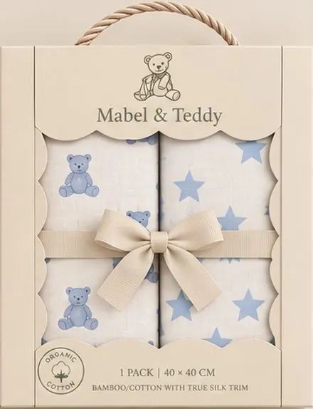 Teddy & Stars muslin comforter gift box