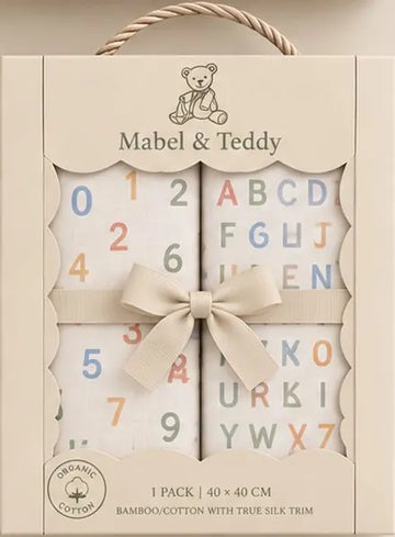 ABC & 123 muslin comforter gift box